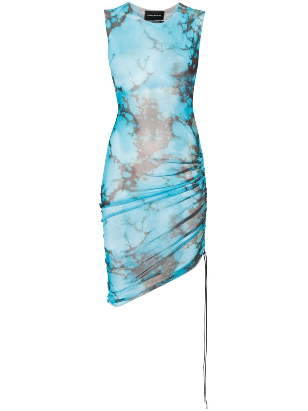 Louisa Ballou marbled mesh midi dress - Blue von Louisa Ballou