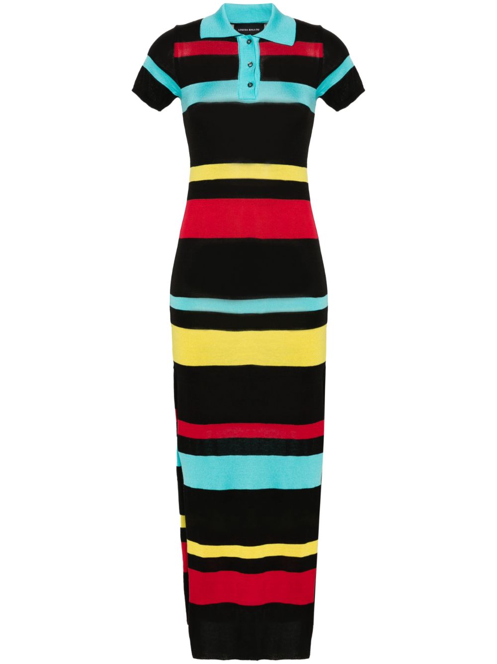 Louisa Ballou striped polo maxi dress - Black von Louisa Ballou