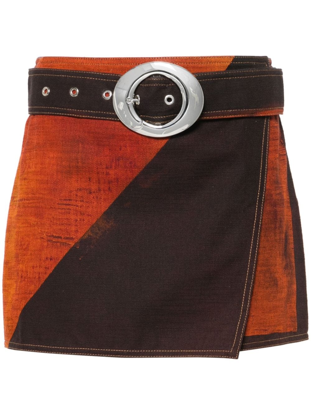 Louisa Ballou wrap-design denim skirt - Orange von Louisa Ballou