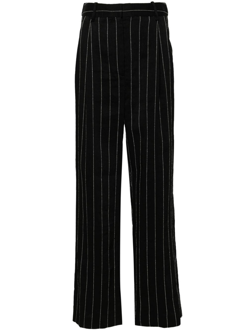 Loulou Studio Enyo striped wide-leg trousers - Black von Loulou Studio