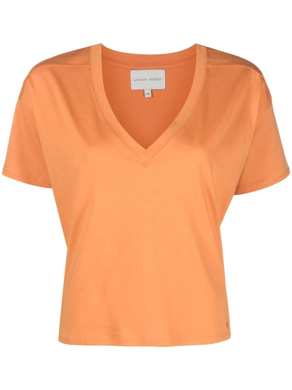 Loulou Studio V-neck cotton T-shirt - Orange von Loulou Studio