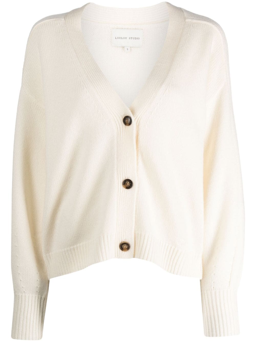 Loulou Studio V-neck waffle-knit cardigan - Neutrals von Loulou Studio