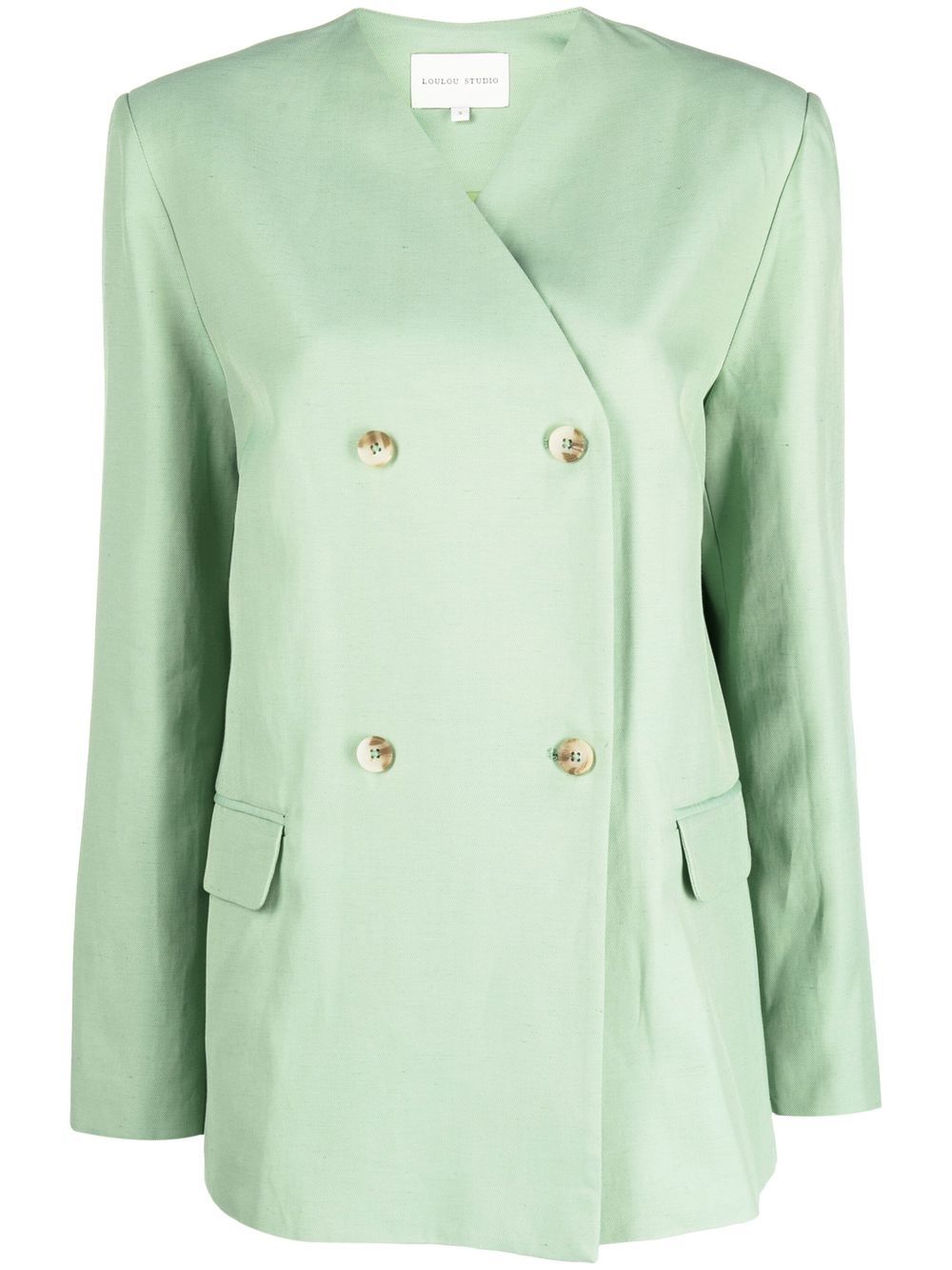 Loulou Studio collarless double-breasted blazer - Green von Loulou Studio