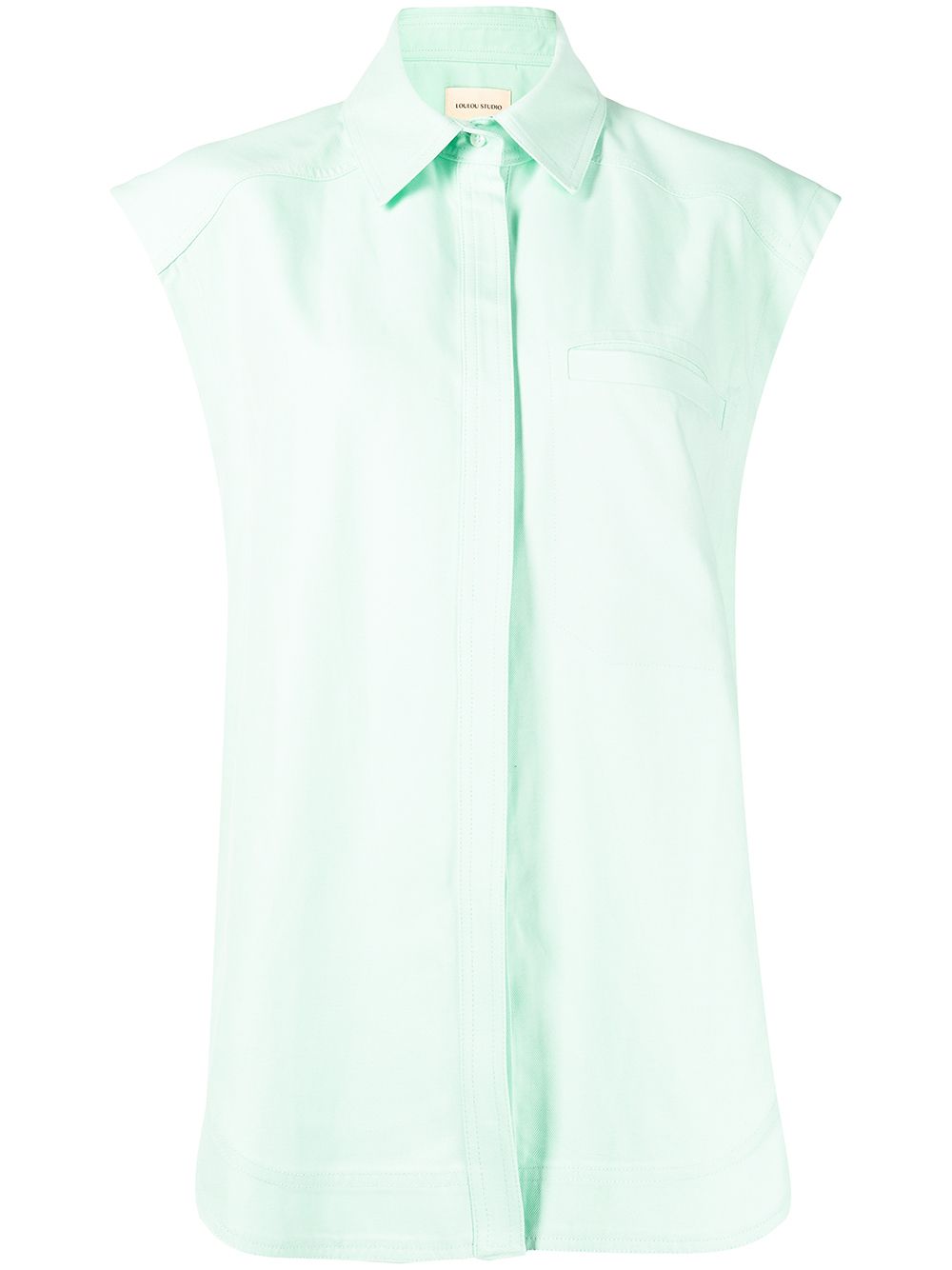 Loulou Studio sleeveless linen shirt - Green von Loulou Studio