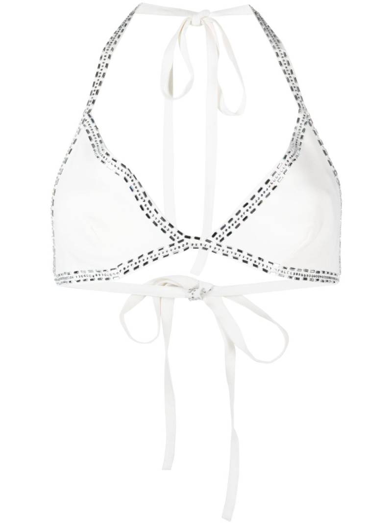 Loulou Yaya crystal-embellished triangle top - White von Loulou