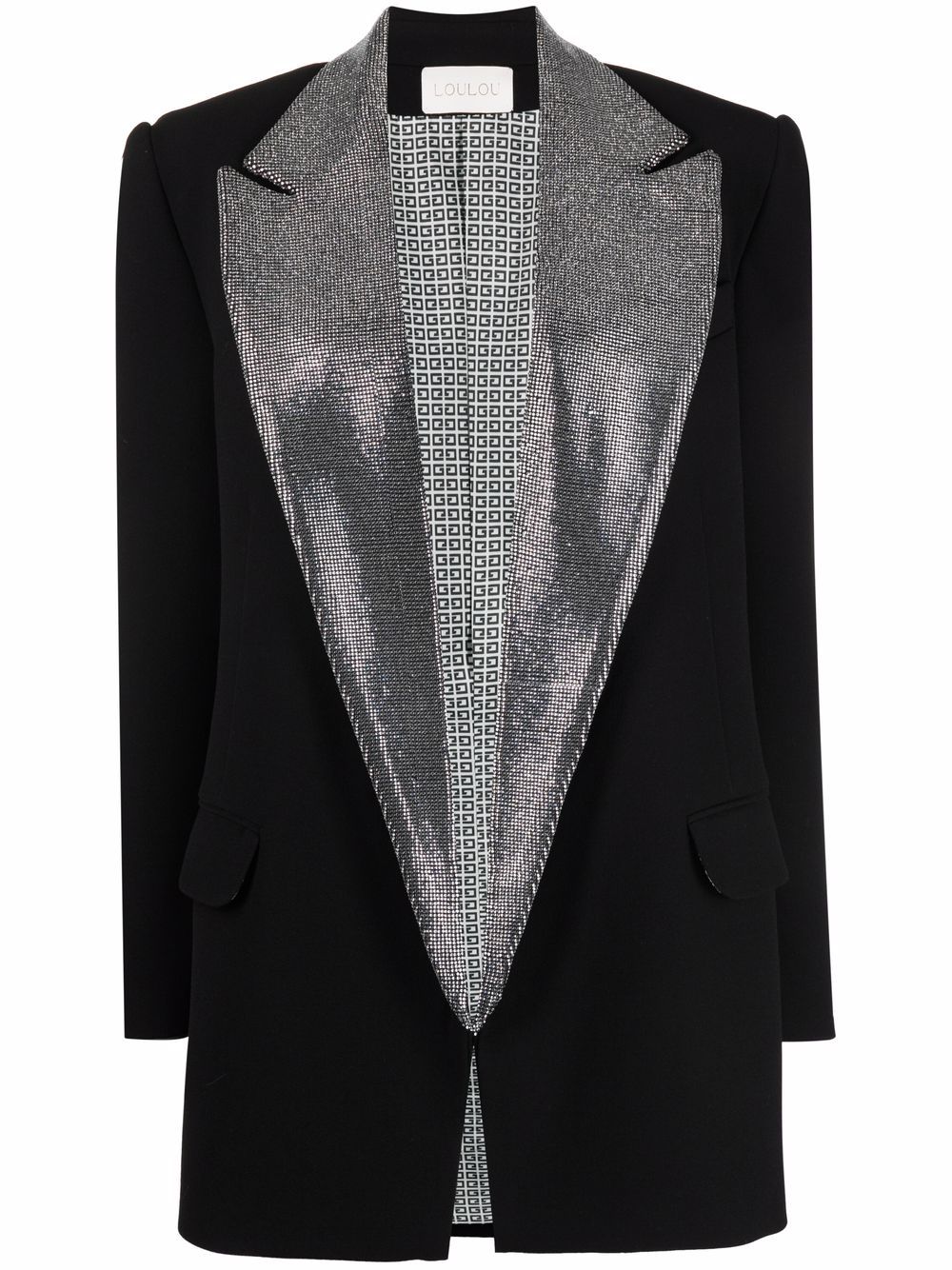 Loulou crystal-embellished single-breasted blazer - Black von Loulou