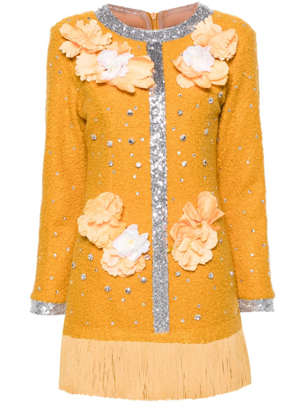 Loulou floral-appliqué fleece minidress - Yellow von Loulou