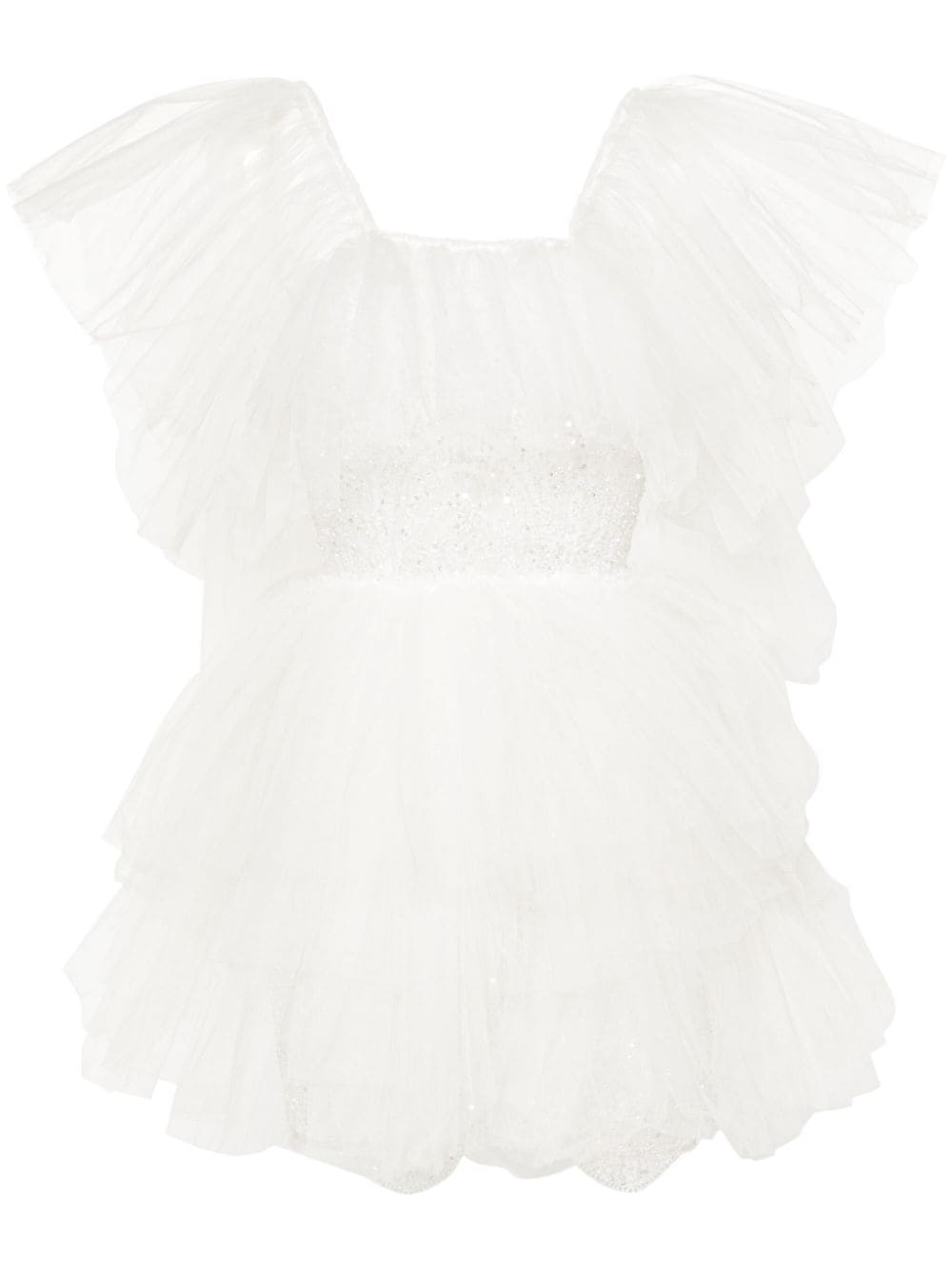 Loulou floral-embroidered tulle minidress - White von Loulou