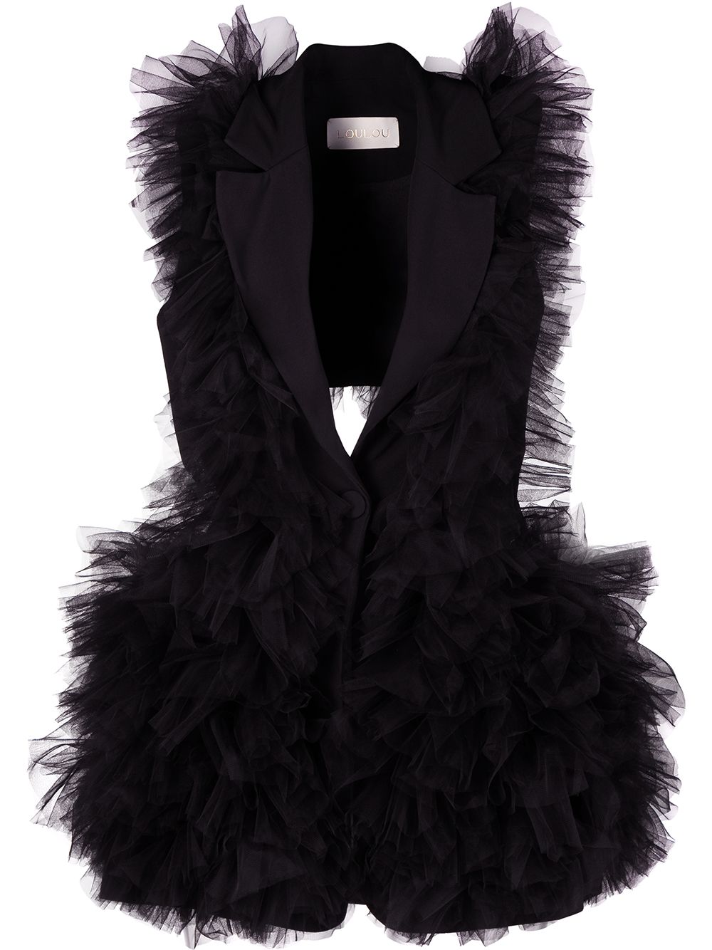 Loulou ruffle tailored waistcoat - Black