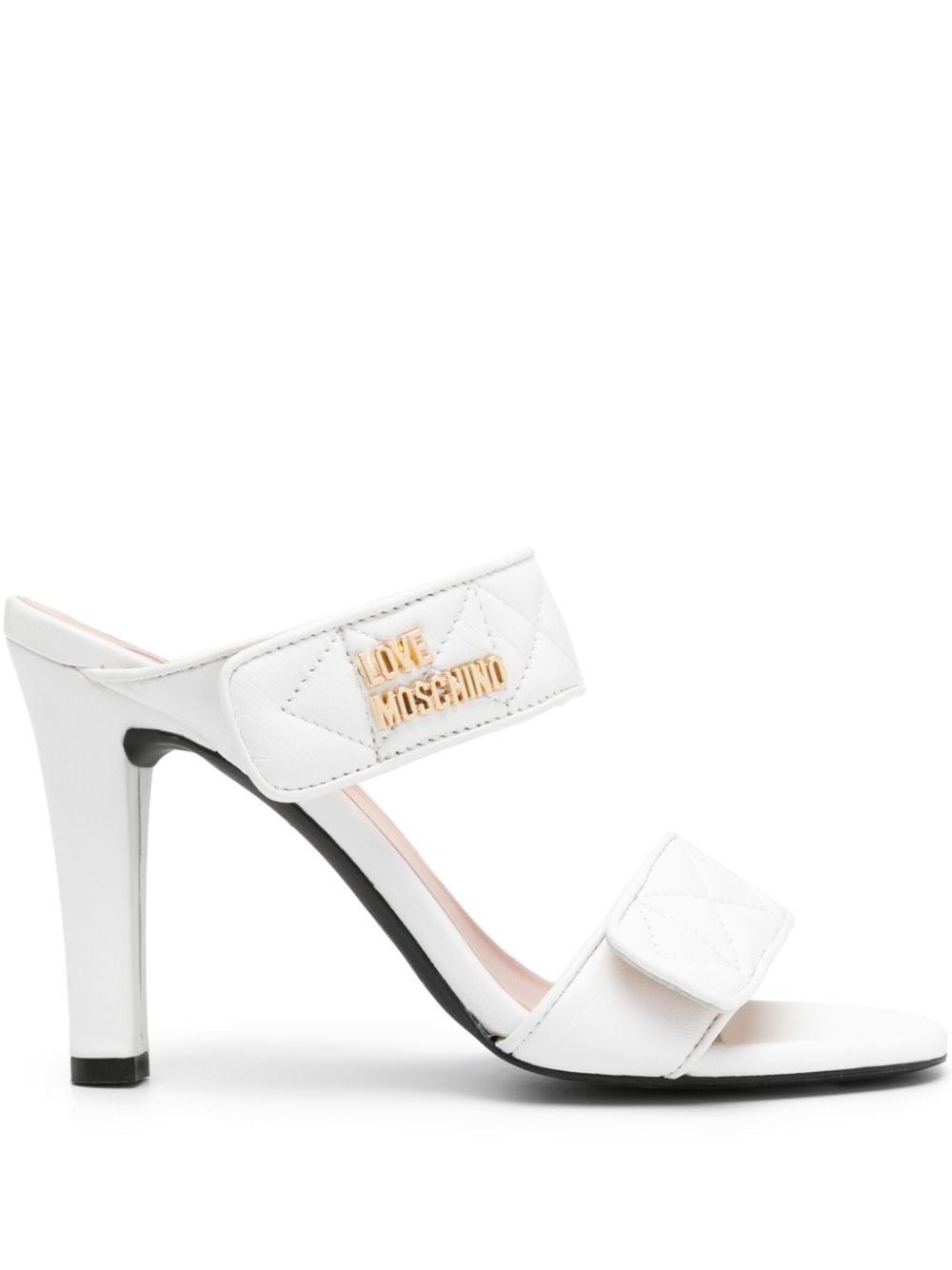 Love Moschino 105mm open-toe leather mules - White von Love Moschino