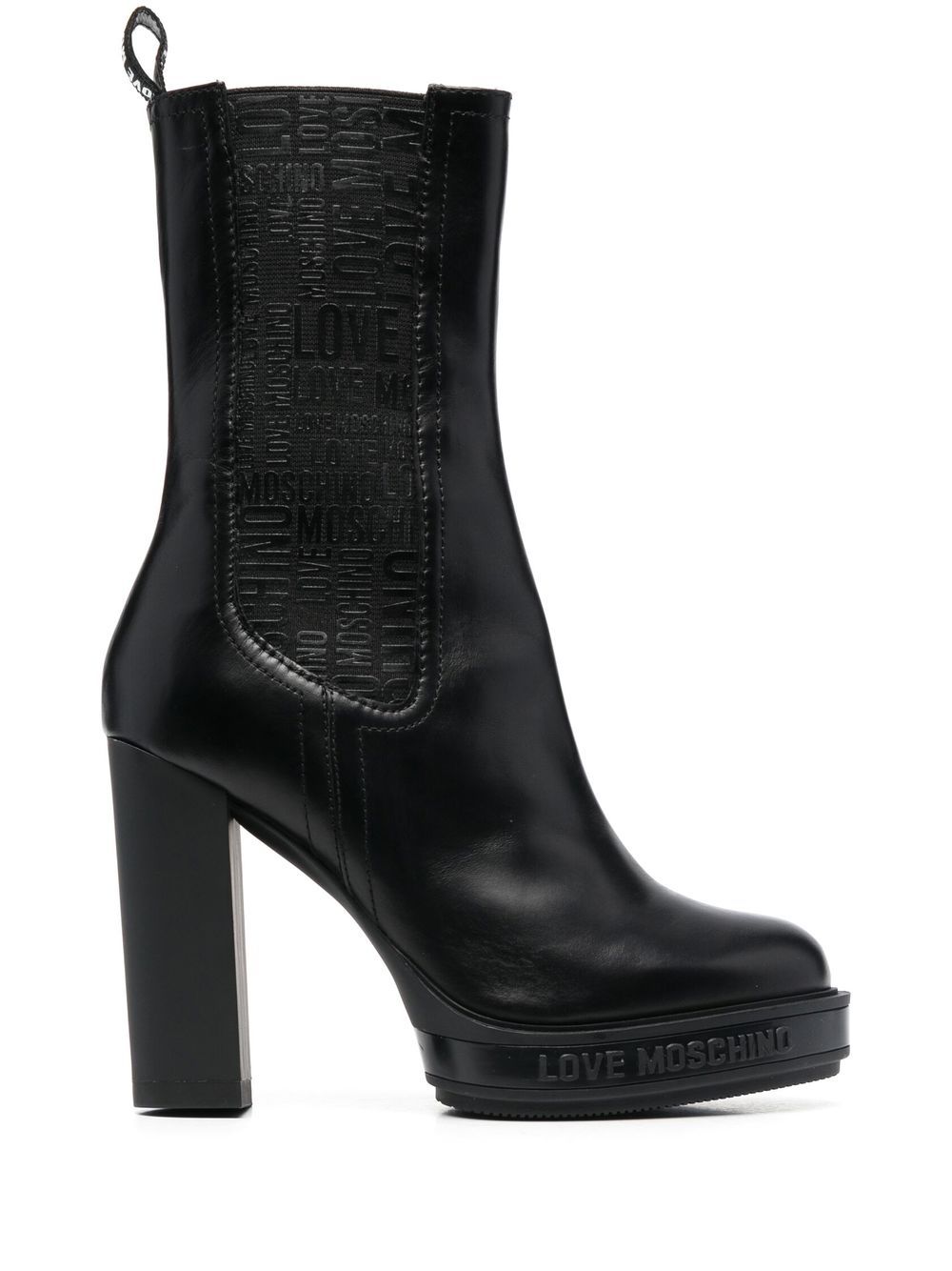 Love Moschino 110mm platform ankle boots - Black von Love Moschino