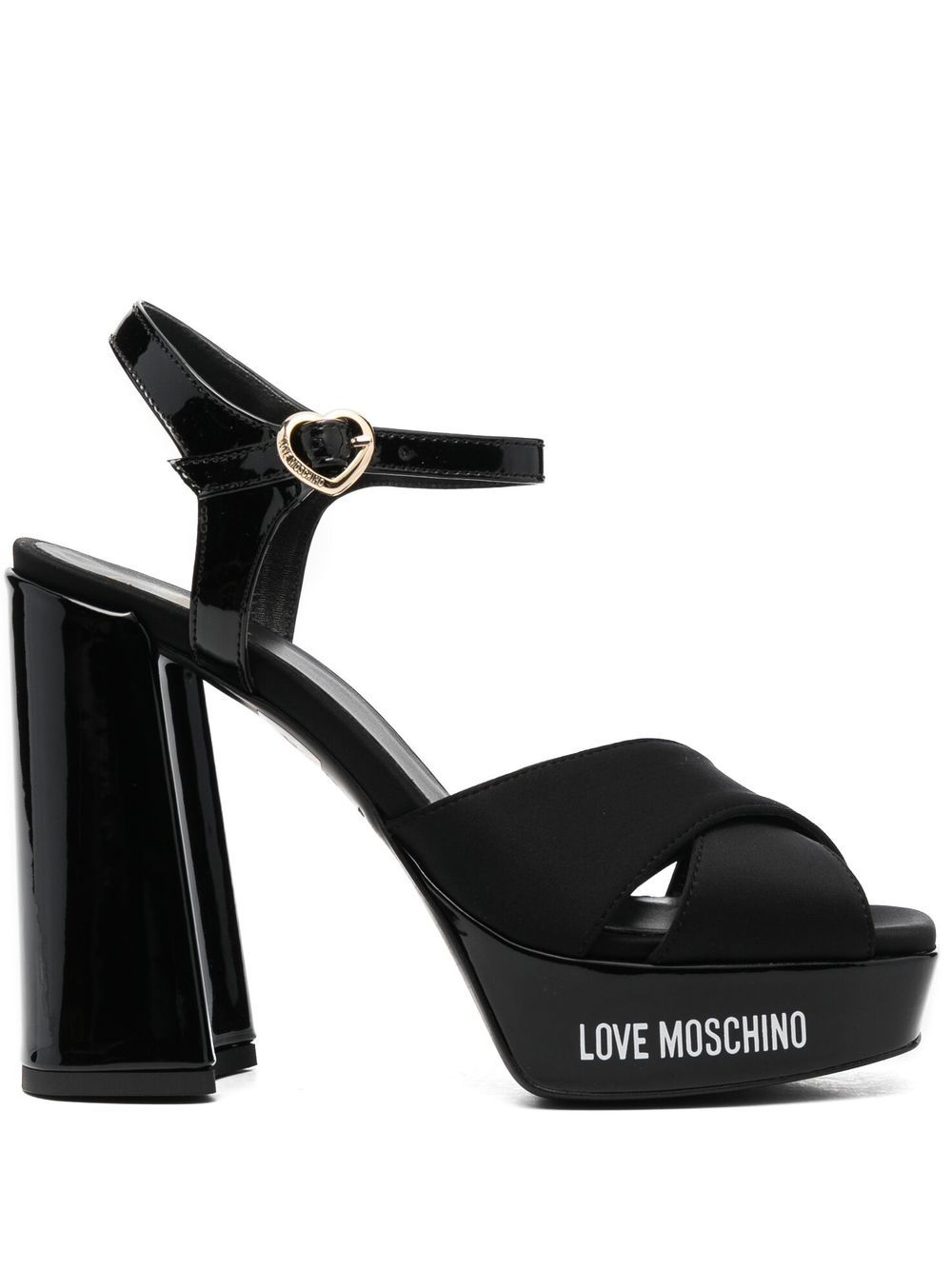 Love Moschino 130mm block-heel sandals - Black von Love Moschino