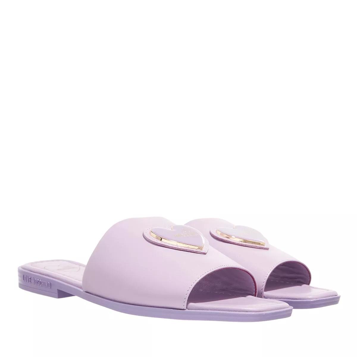 Love Moschino Slipper & Pantoletten - Enameled Heart - Gr. 38 (EU) - in Violett - für Damen von Love Moschino