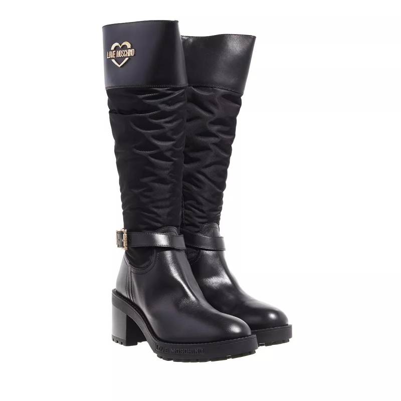 Love Moschino Boots & Stiefeletten - Stivaled.Quad70 Vitello+Nylon - Gr. 36 (EU) - in Schwarz - für Damen von Love Moschino