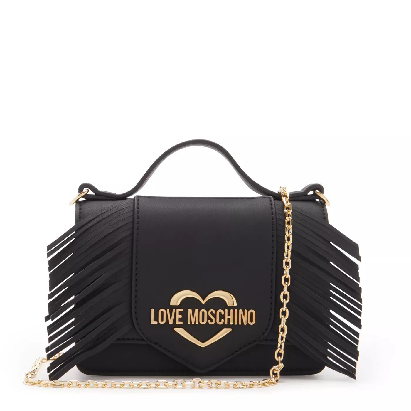 Love Moschino Umhängetasche - Love Moschino GRS Frange Schwarze Handtasche JC420 - Gr. unisize - in Schwarz - für Damen von Love Moschino