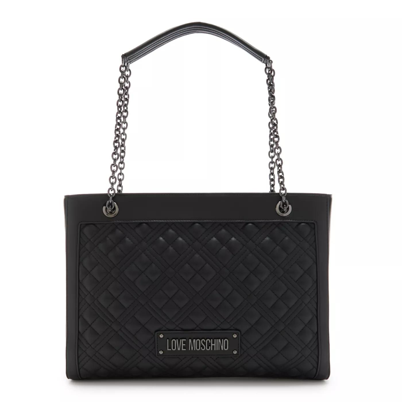 Love Moschino Umhängetasche - Love Moschino Quilted Bag Schwarze Handtasche JC40 - Gr. unisize - in Schwarz - für Damen von Love Moschino