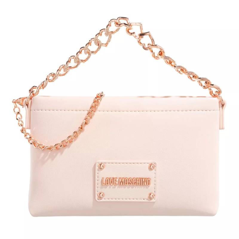 Love Moschino Umhängetasche - Strass Heart Chain - Gr. unisize - in Rosa - für Damen von Love Moschino