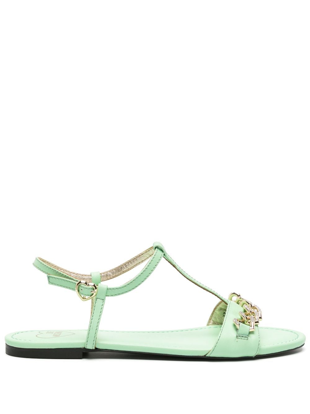 Love Moschino chain link-detail leather sandals - Green von Love Moschino