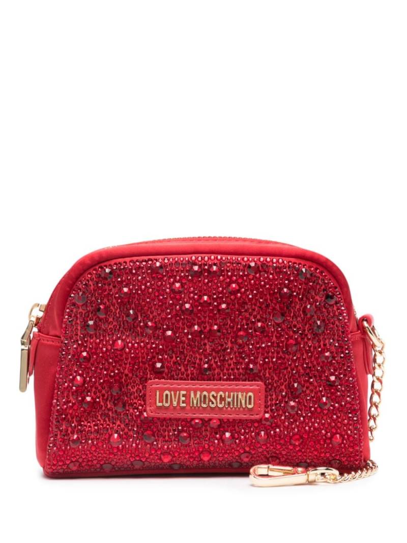 Love Moschino crystal-embellished makeup bag - Red von Love Moschino