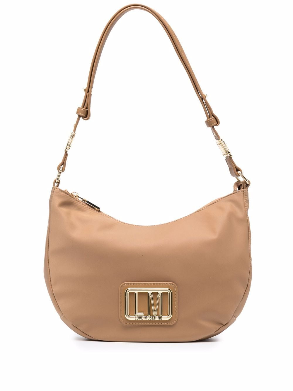 Love Moschino curved logo-letter shoulder bag - Neutrals von Love Moschino