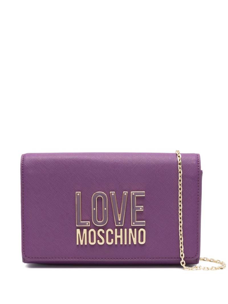 Love Moschino enamelled logo-lettering crossbody bag - Purple von Love Moschino