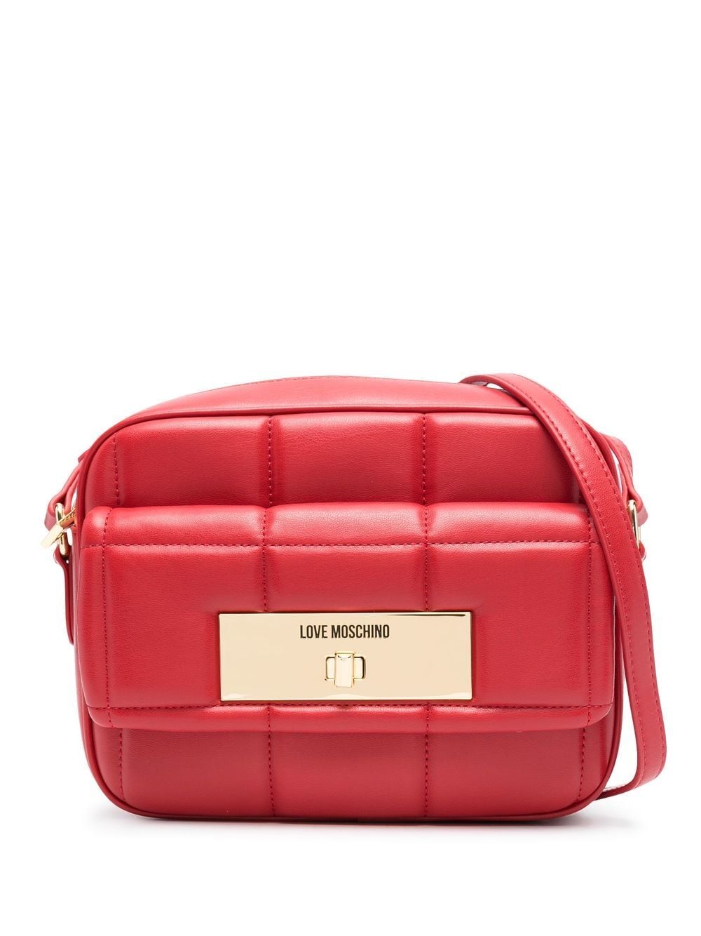 Love Moschino engraved-logo quilted crossbody bag - Red von Love Moschino