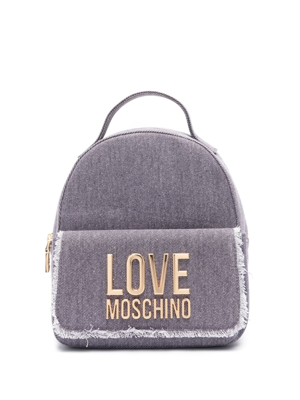 Love Moschino frayed denim backpack - Blue von Love Moschino