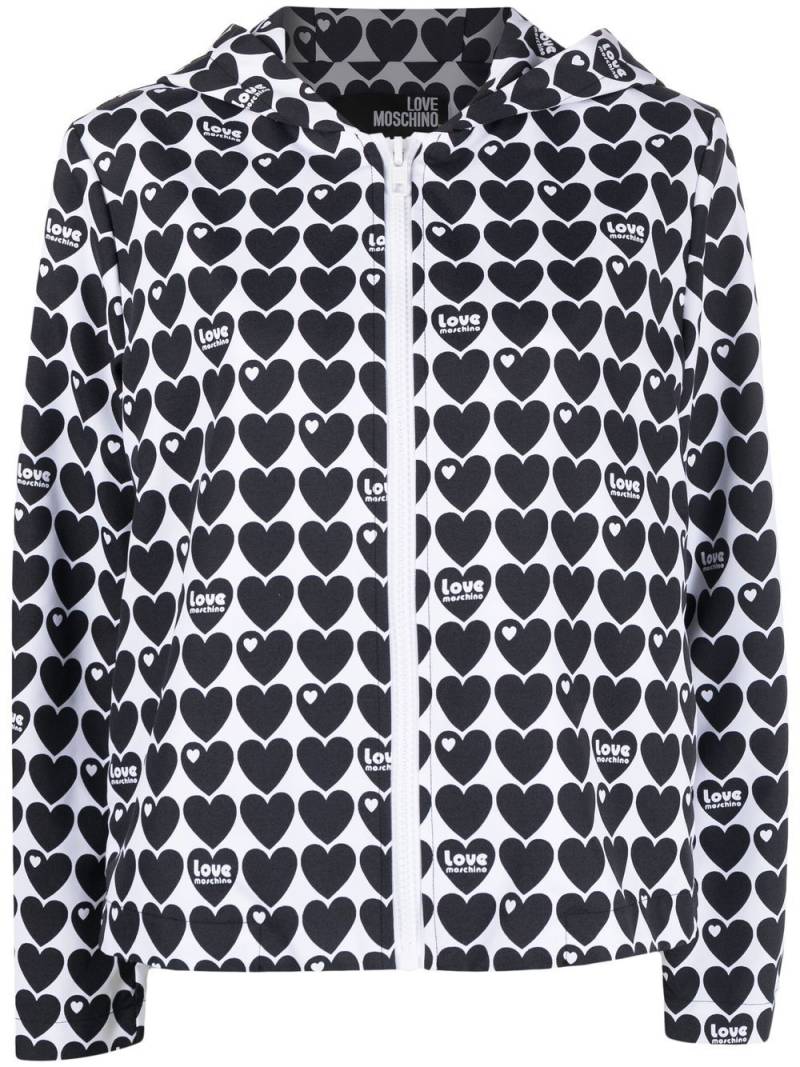Love Moschino heart-logo print jacket - White von Love Moschino