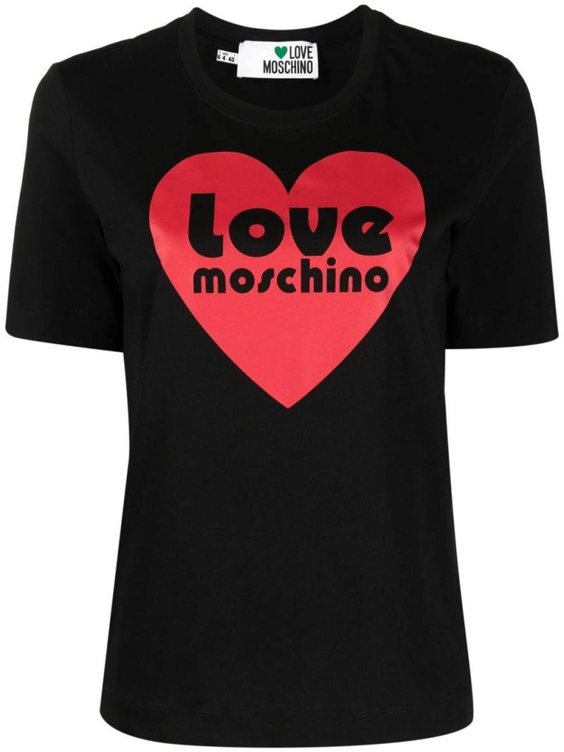 Love Moschino heart-motif logo-print T-shirt - Black von Love Moschino