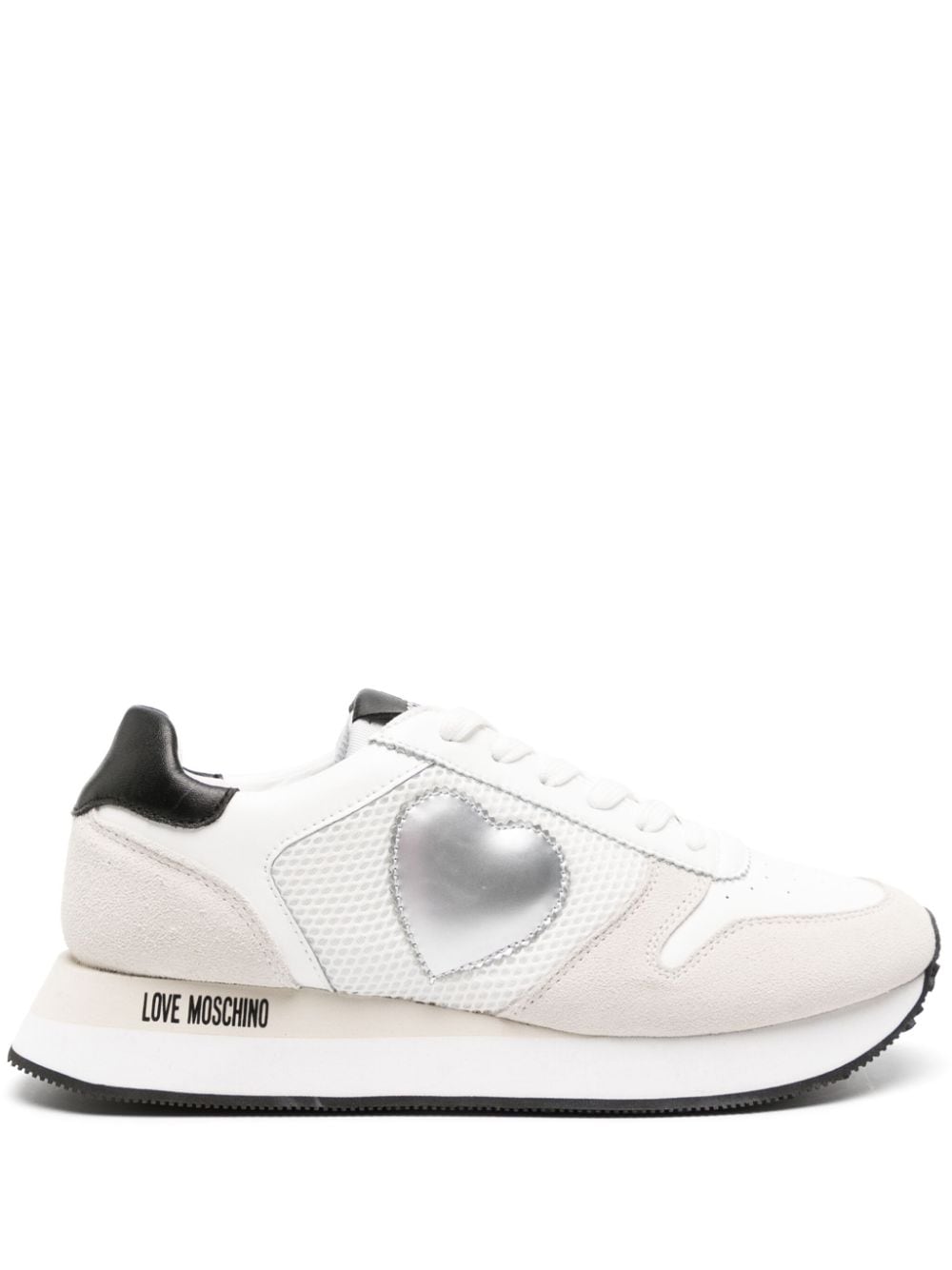 Love Moschino heart-patch leather sneakers - White von Love Moschino