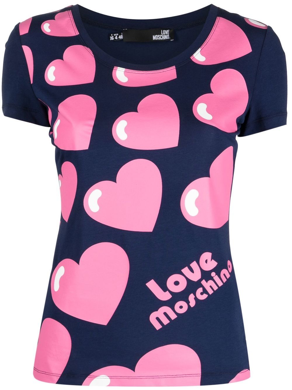 Love Moschino heart-print short-sleeve T-shirt - Blue von Love Moschino