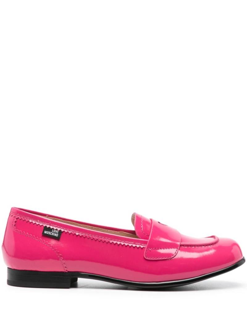 Love Moschino high-shine leather loafers - Pink von Love Moschino