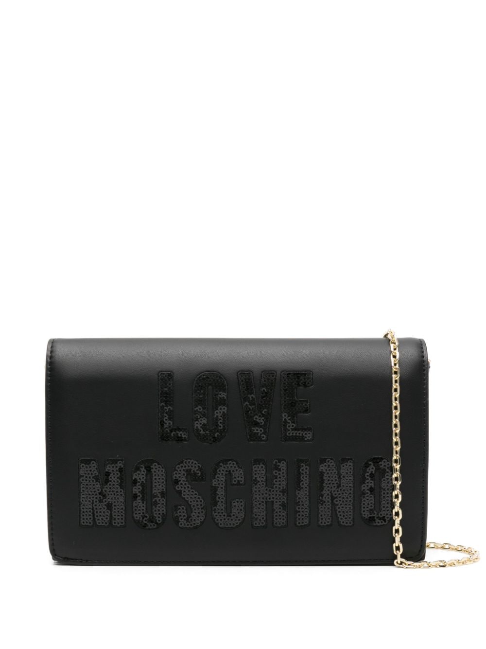 Love Moschino logo-appliqué crossbody bag - Black von Love Moschino