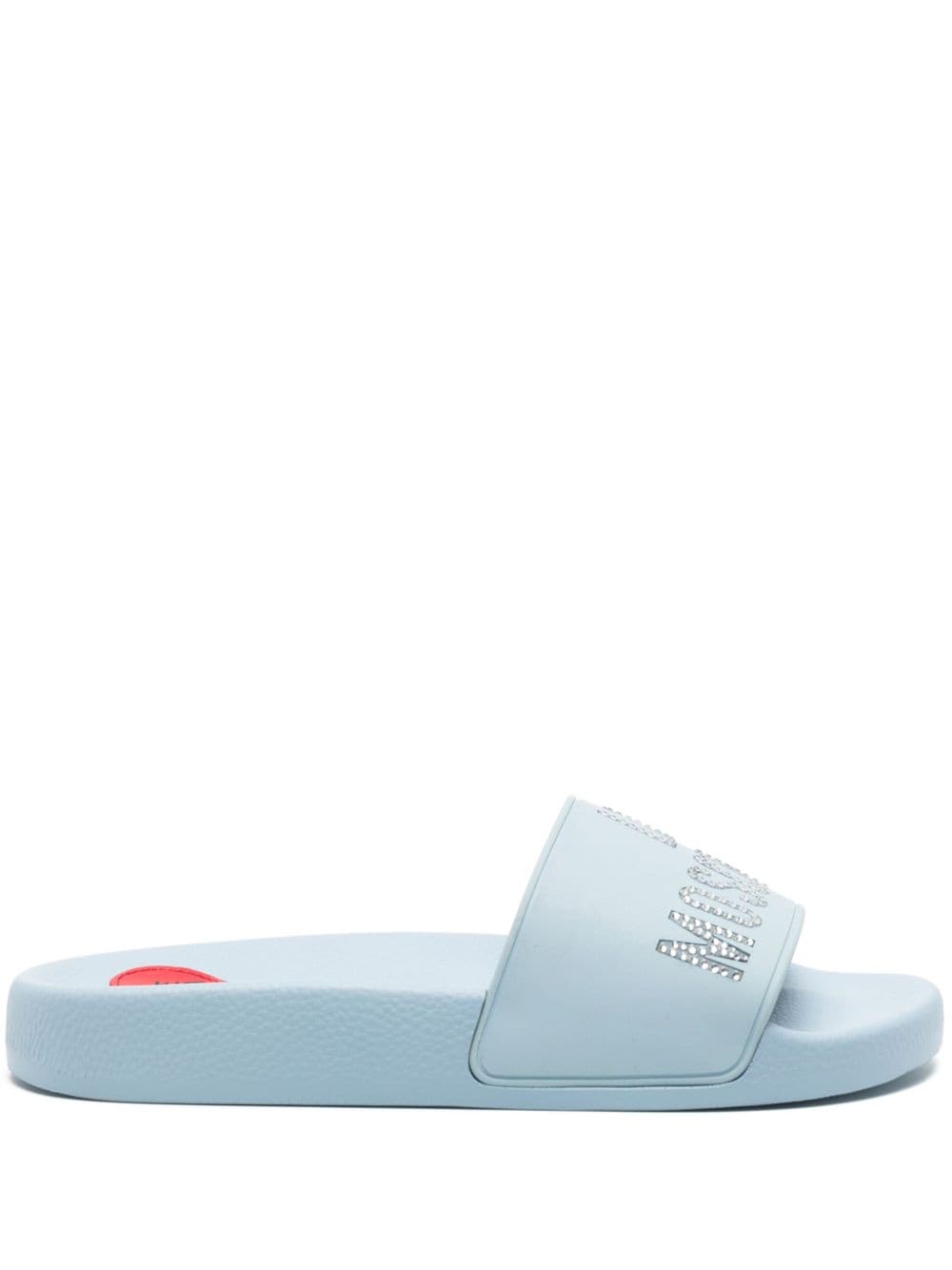 Love Moschino logo-embellished pool slides - Blue von Love Moschino