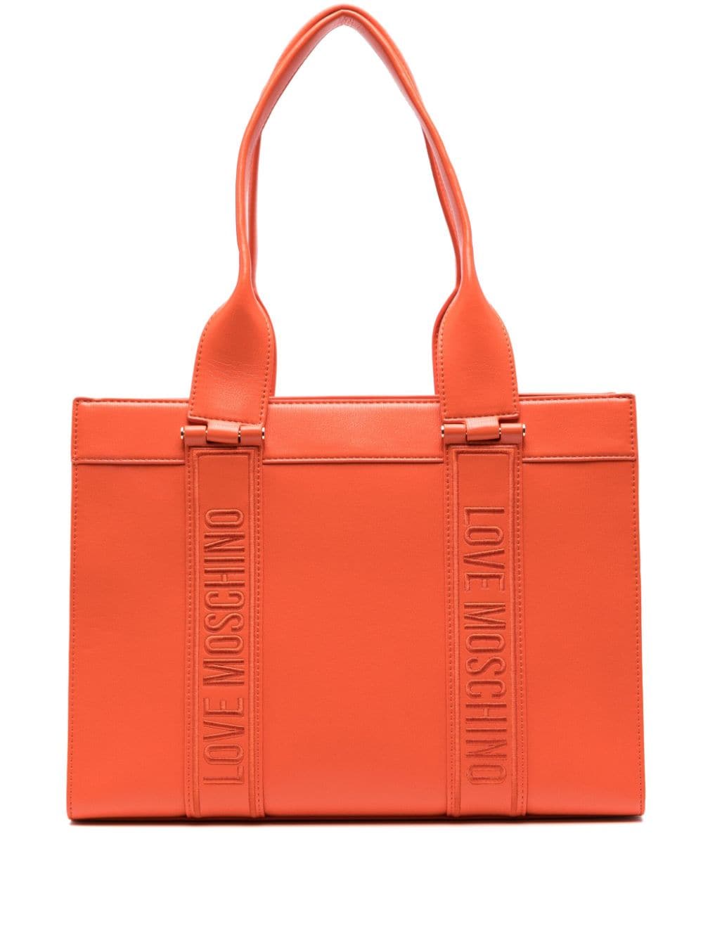 Love Moschino logo-embroidered shoulder bag - Orange von Love Moschino