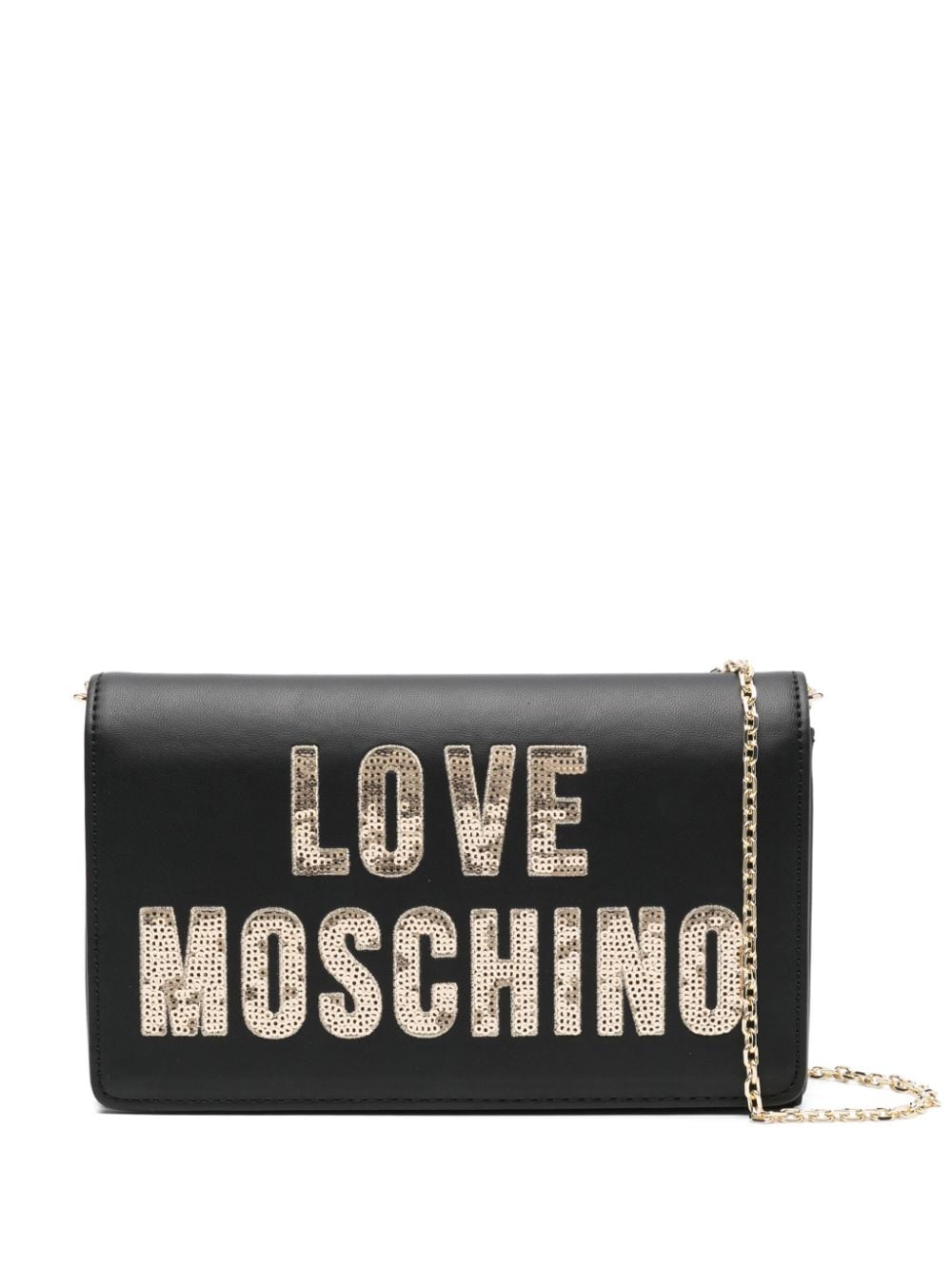 Love Moschino logo-lettering cross body bag - Black von Love Moschino