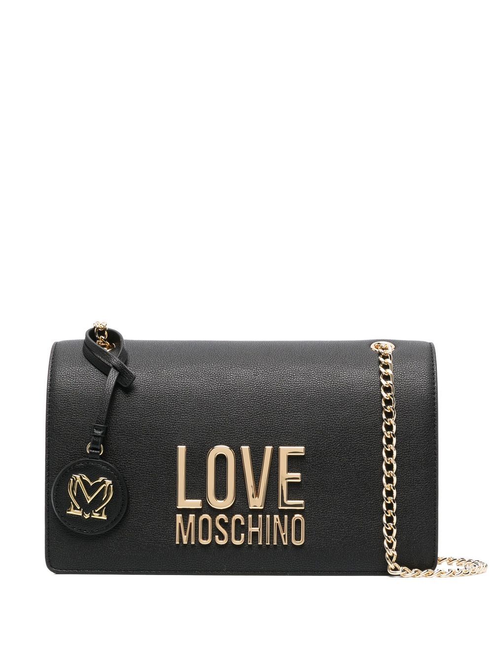Love Moschino logo-lettering faux leather shoulder bag - Black von Love Moschino