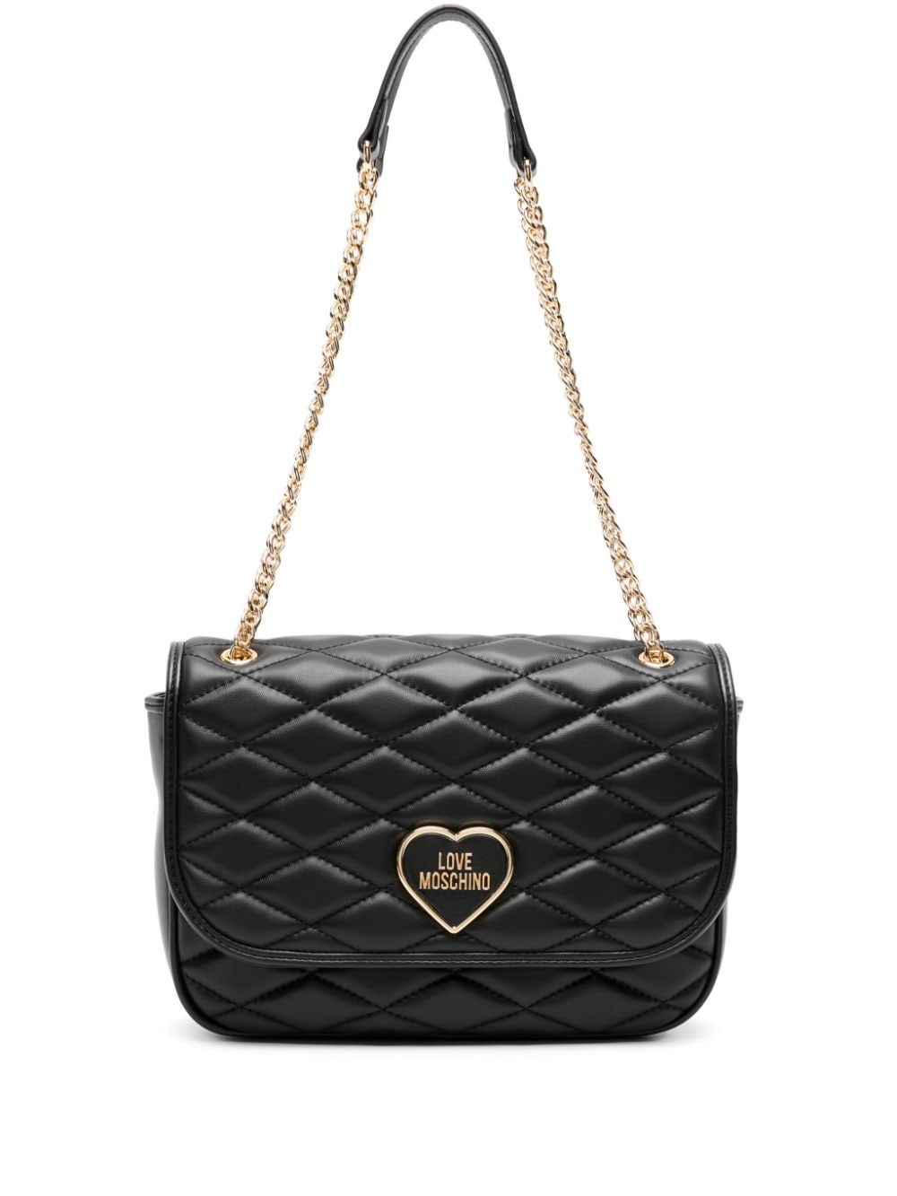 Love Moschino logo-lettering matelassé shoulder bag - Black von Love Moschino