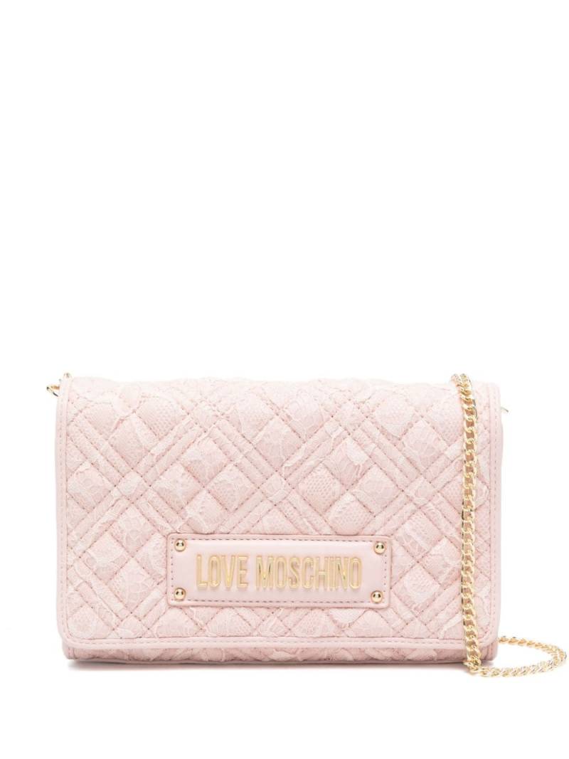 Love Moschino logo-lettering quilted crossbody bag - Pink von Love Moschino