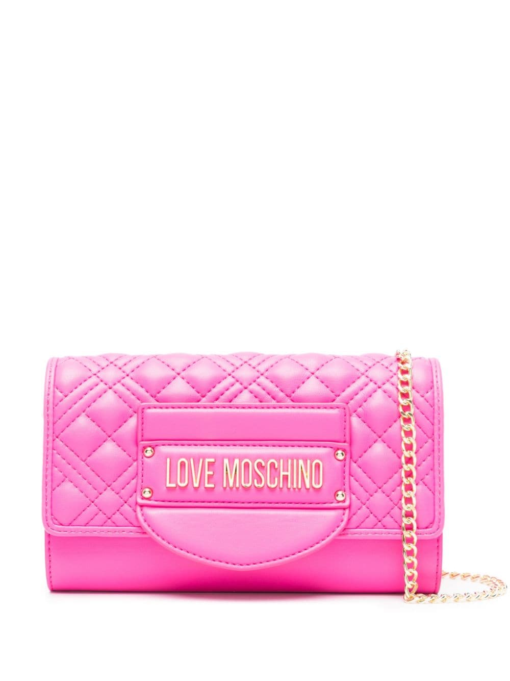 Love Moschino logo-lettering quilted shoulder bag - Pink von Love Moschino
