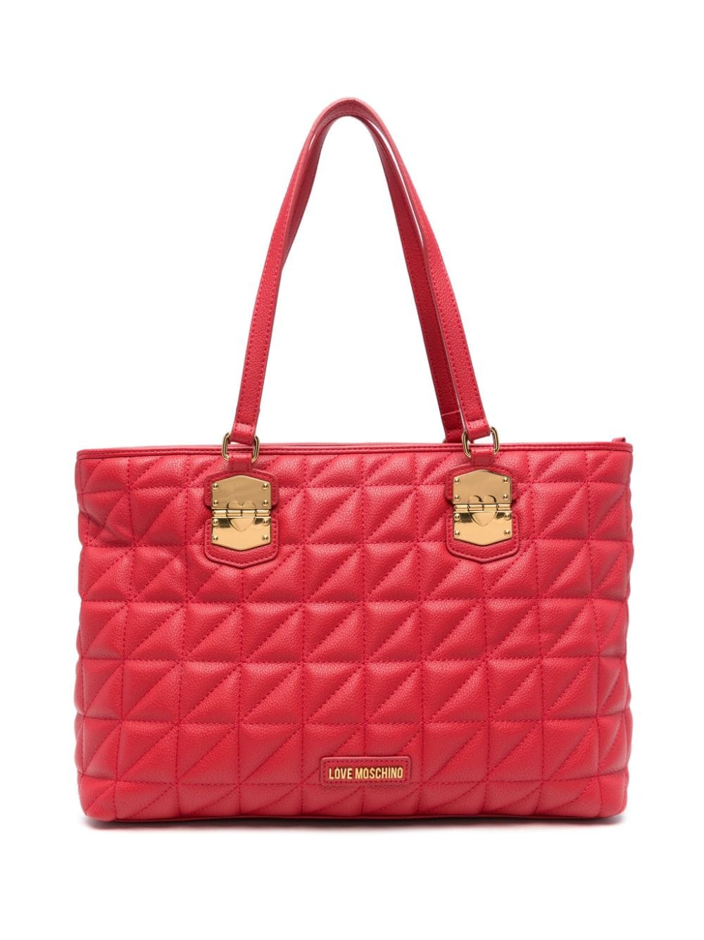 Love Moschino logo-lettering quilted tote bag - Red von Love Moschino