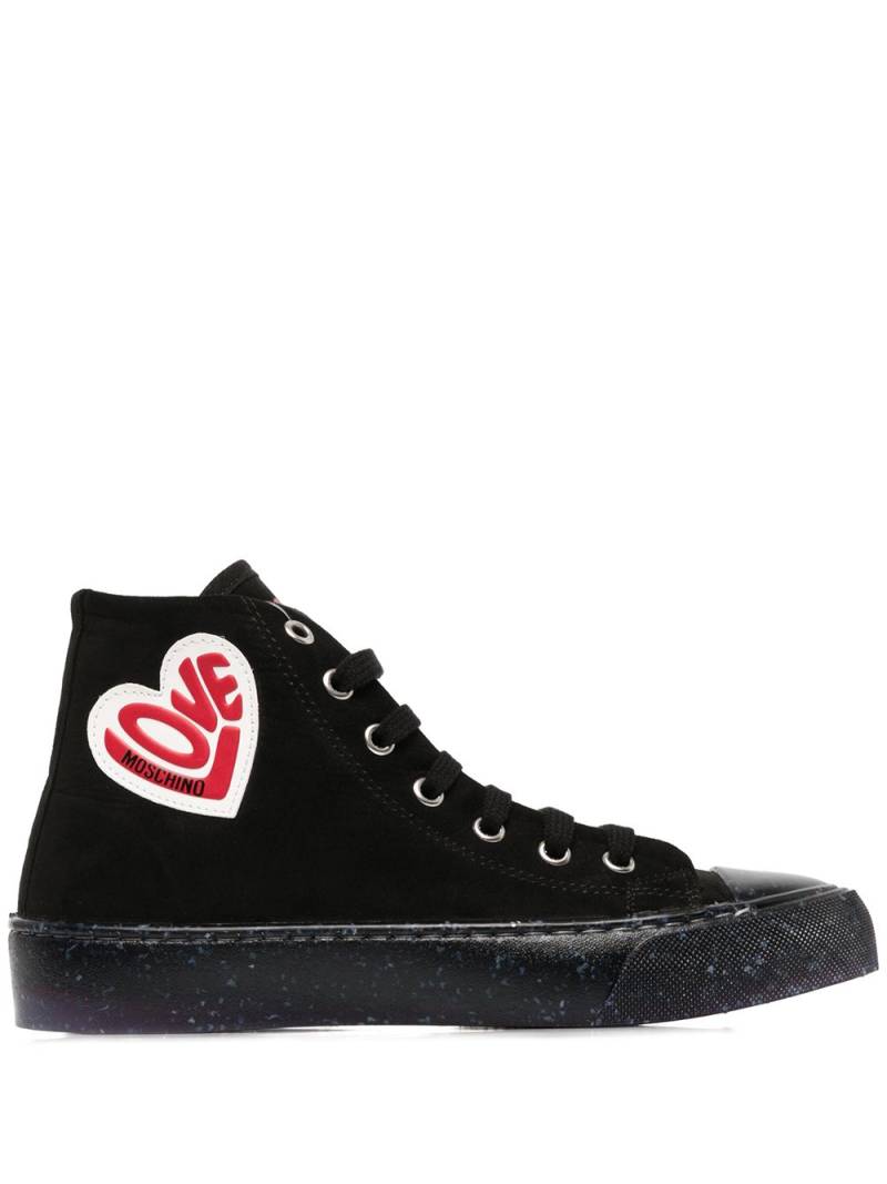 Love Moschino logo-patch high top sneakers - Black von Love Moschino