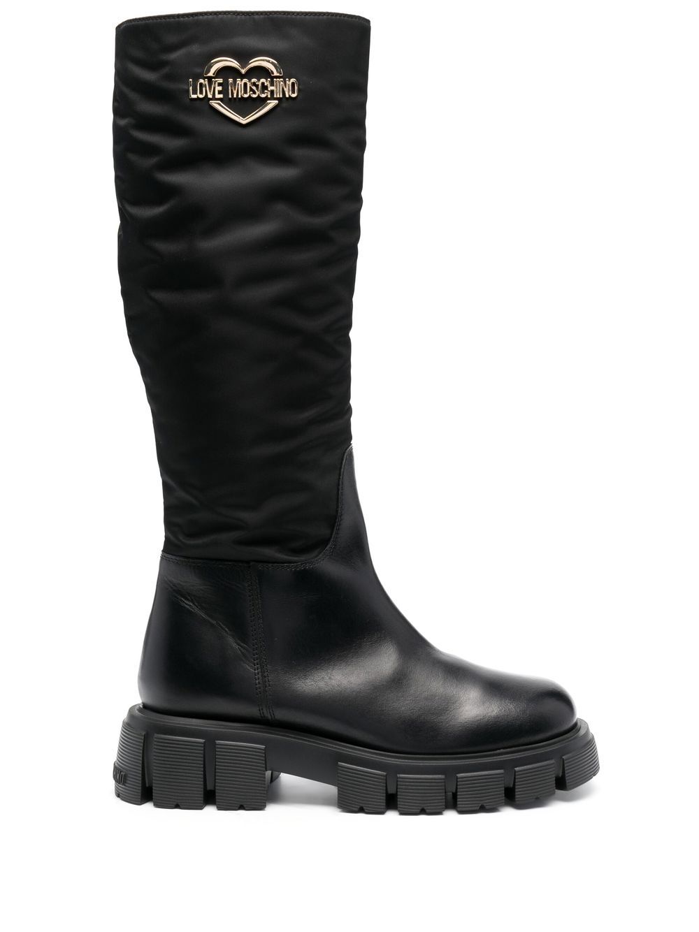 Love Moschino logo-plaque boots - Black von Love Moschino