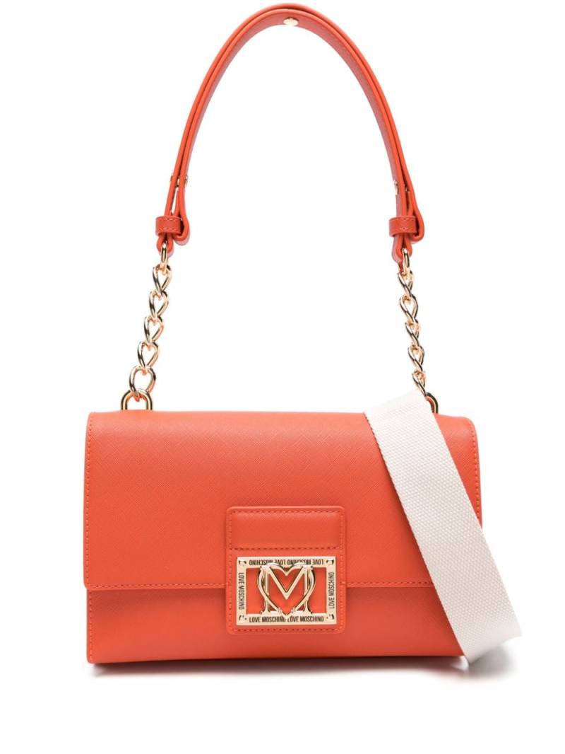 Love Moschino logo-plaque chain-link shoulder bag - Orange von Love Moschino