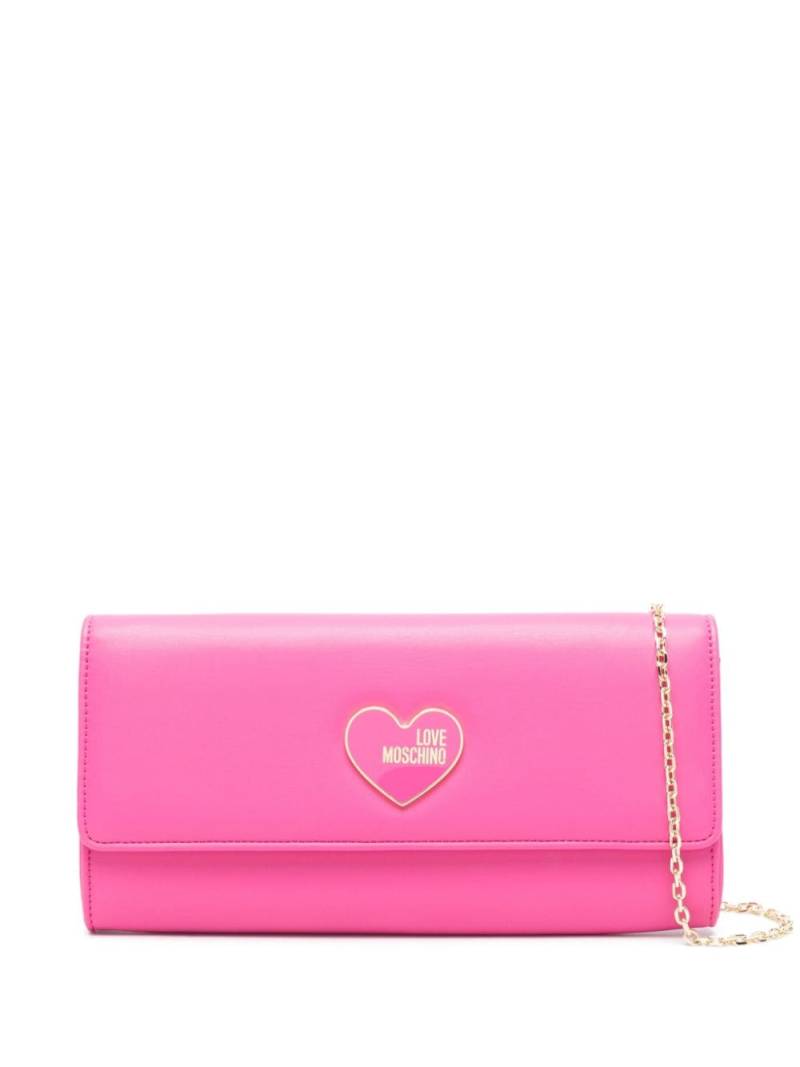 Love Moschino logo-plaque clutch bag - Pink von Love Moschino