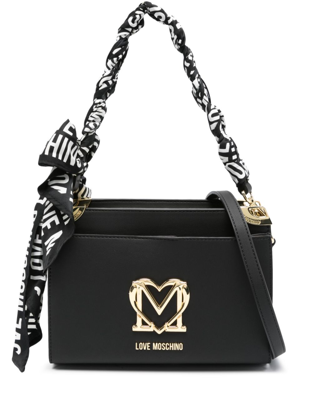 Love Moschino logo-plaque cross body bag - Black von Love Moschino