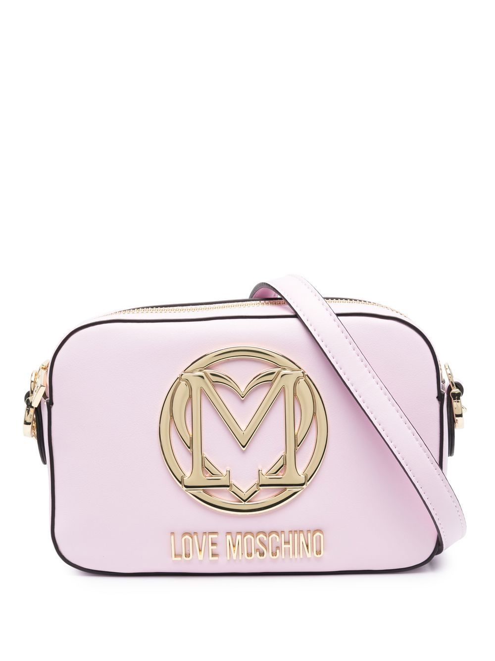 Love Moschino logo-plaque crossbody bag - Pink von Love Moschino