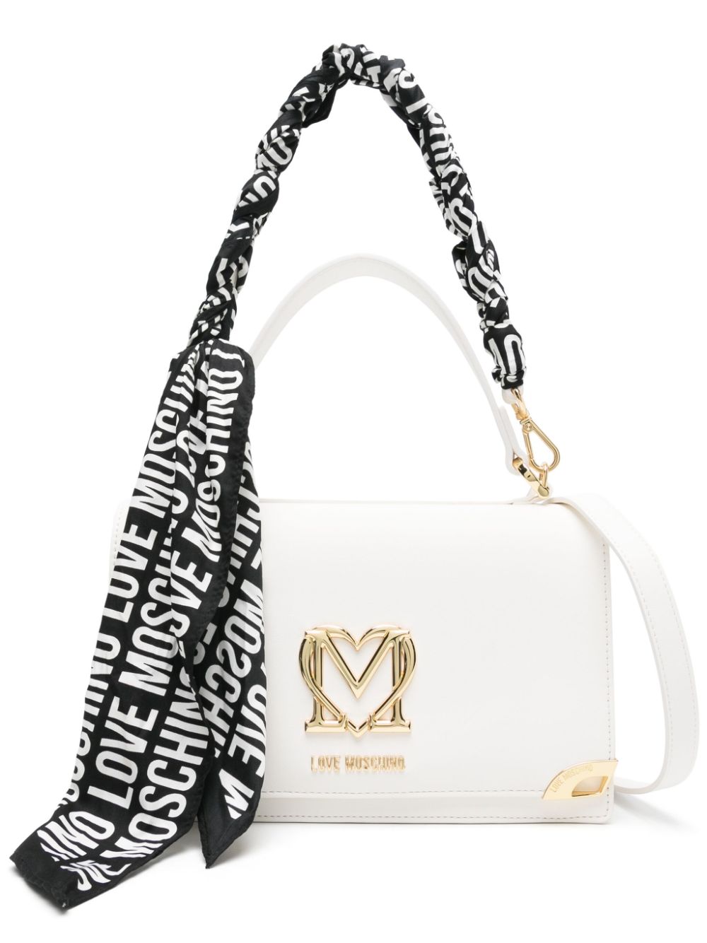 Love Moschino logo-plaque crossbody bag - White von Love Moschino