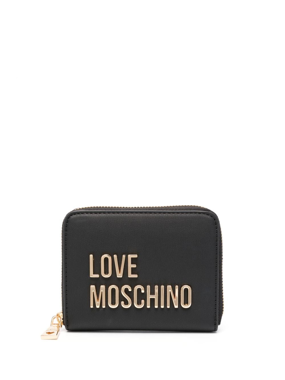 Love Moschino logo-plaque faux-leather wallet - Black von Love Moschino