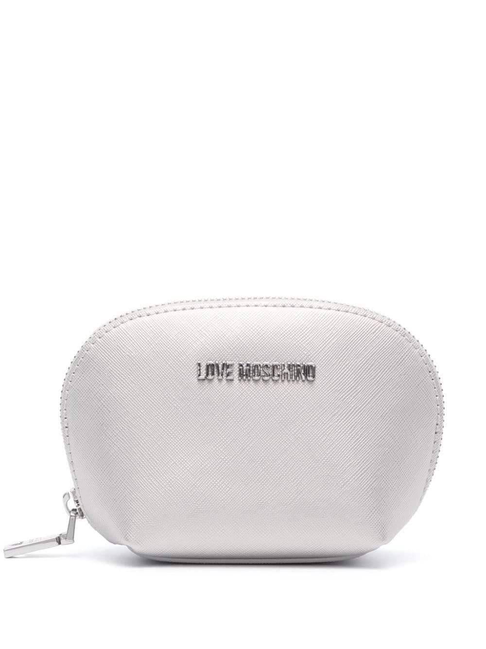 Love Moschino logo-plaque makeup bag - Silver von Love Moschino